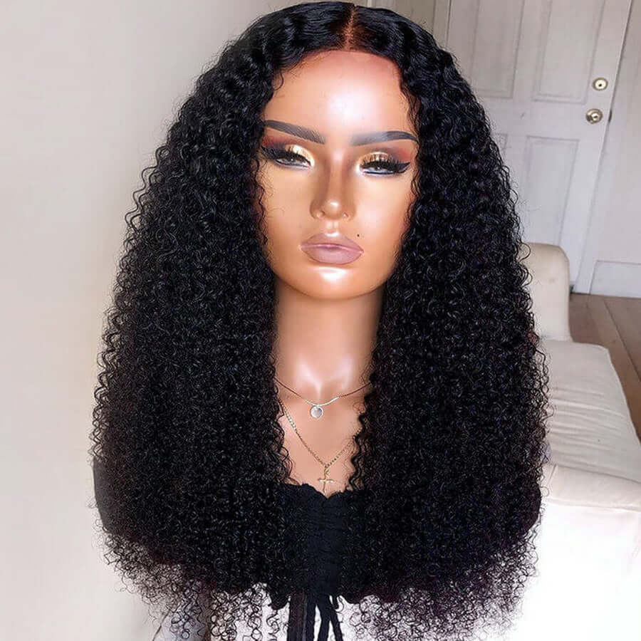 360 Lace Frontal Human Hair Kinky Curly Wigs Pre Plucked With Baby Hair Natural Hairline Glueless Wig-geetahair