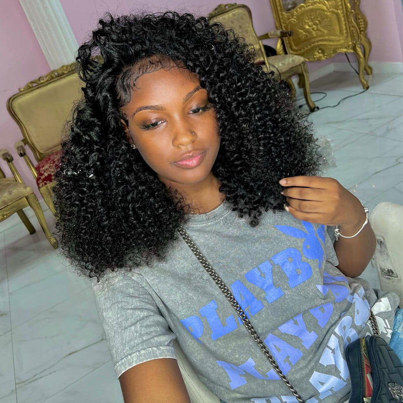 Kinky Curly Hair 13x4 HD Lace Frontal /4x4 HD Lace Closure Wig Glueless Human Hair Wigs-Geeta Hair