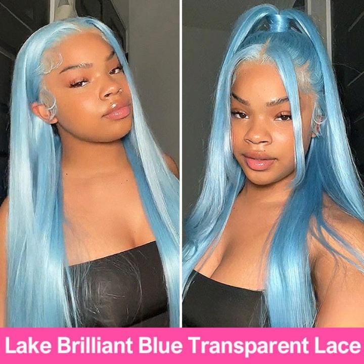 Funky Colored Wigs | Colorful Straight Transaparent Lace Wig collection Transparent HD Lace Human Hair Wigs Pre-plucked with Baby Hair 180% Density-GeetaHair