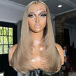 Layer Cut Lace Front Wigs Ash Blonde 13x4 Lace Frontal Wig Glueless Wig Human Hair Pre Plucked