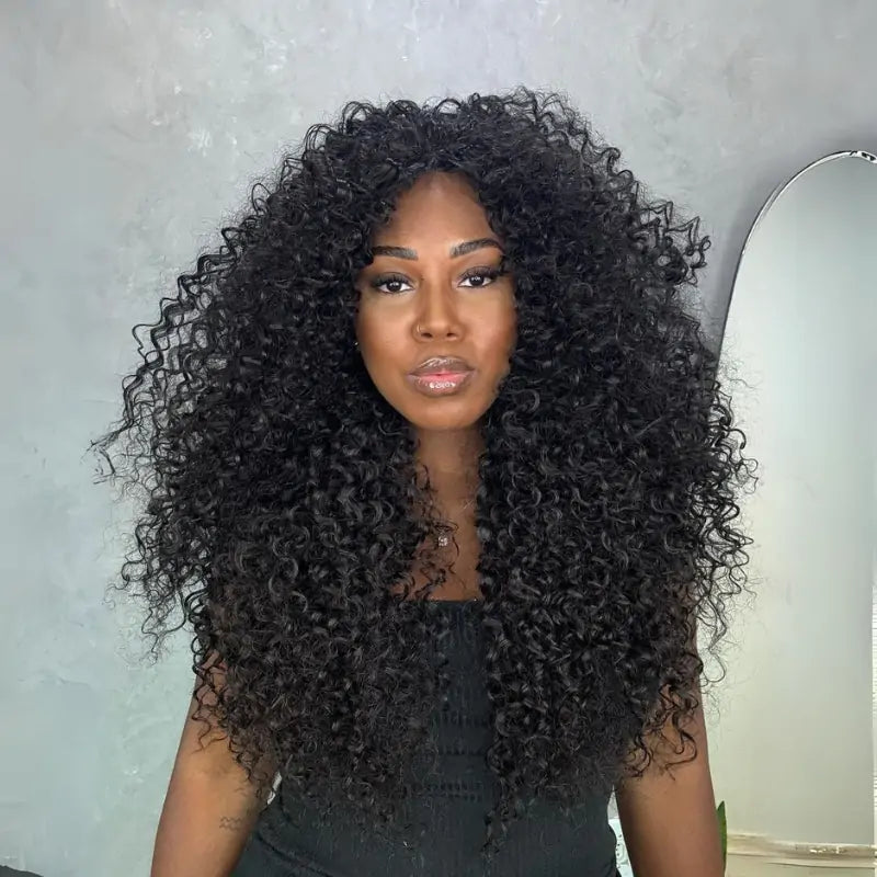 Long Curly Wave Human Hair Wigs 13x4 Curly Lace Front Wigs Pre Plucked Glueless Wigs