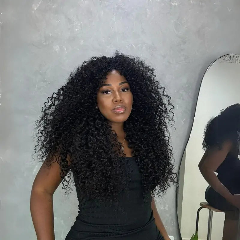 Long Curly Wave Human Hair Wigs 13x4 Curly Lace Front Wigs Pre Plucked Glueless Wigs