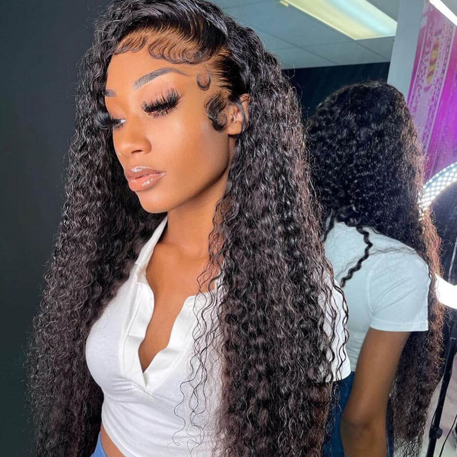 Natural Curly Hair 13x6 HD Lace Front Wigs Human Hair Pre Plucked Hairline Glueless Wig-Geeta Hair