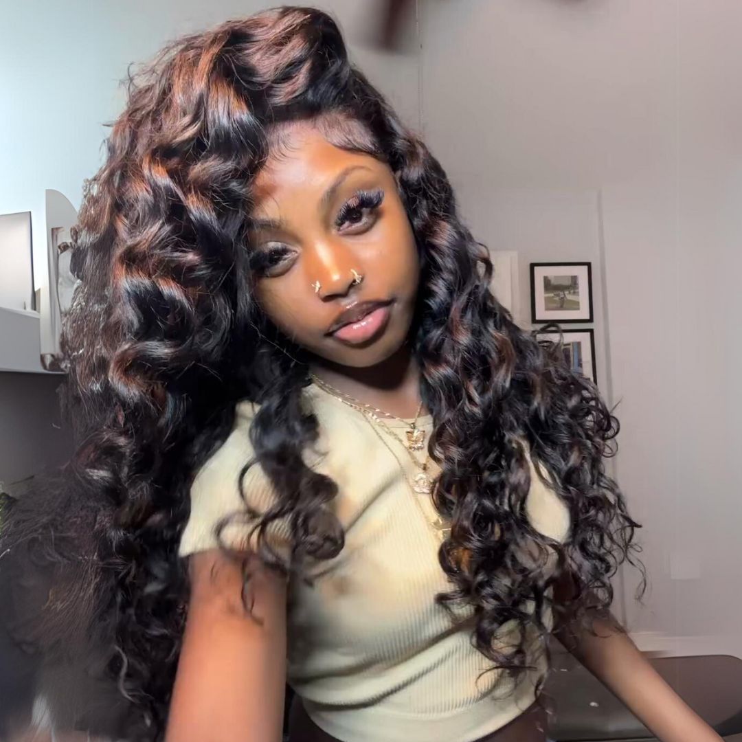 Loose Bouncy Glueless Wig Wand Curls 13x4 Lace Front Human Hair Wigs Pre Plucked 250% Density