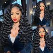 Loose Deep Wave Lace Front Wig Human Hair   13x4 Wand Curly HD Lace Wigs 180% Density