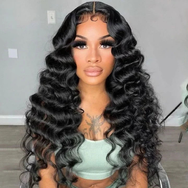 Natural Crimps Curls Loose Deep Wave HD Lace Frontal Wig Natural Hairline Glueless Wig-GeetaHair