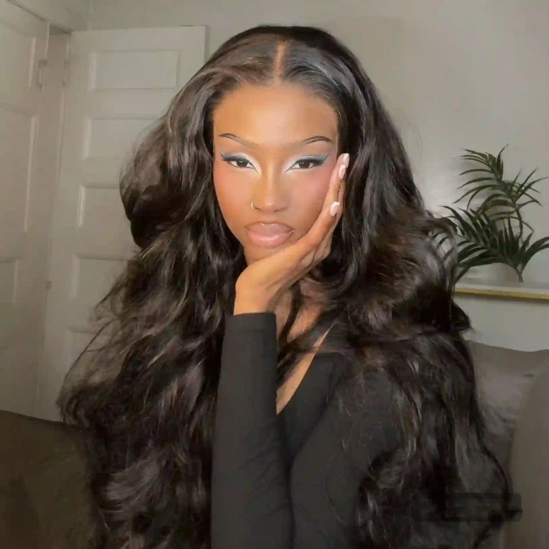 Full 250% Density Loose Body Wave Human Hair Wigs 13x4 Ocean Wave Lace Front Wigs with Curtain Bangs-Geeta Hair