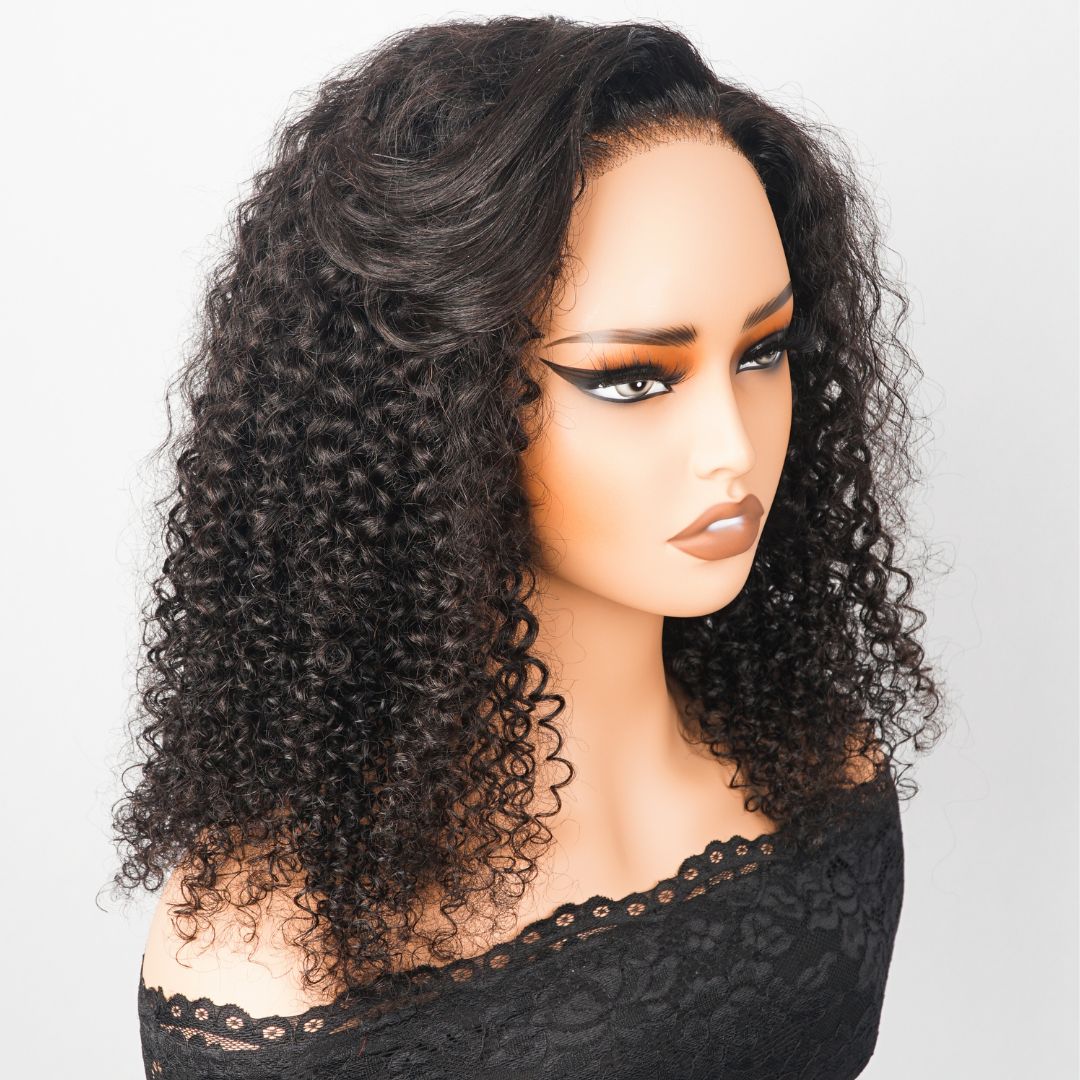 Luxury Designer Series 250% Density Luxurious Human Hair Wig  Virgin Jerry Curly Bob Wig-GEETA HAIR