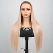 Luxury Designer Series Light Flaxen Brow with Dark Roots Wig Straight 13x4 Lace Front Gluleless Wigs