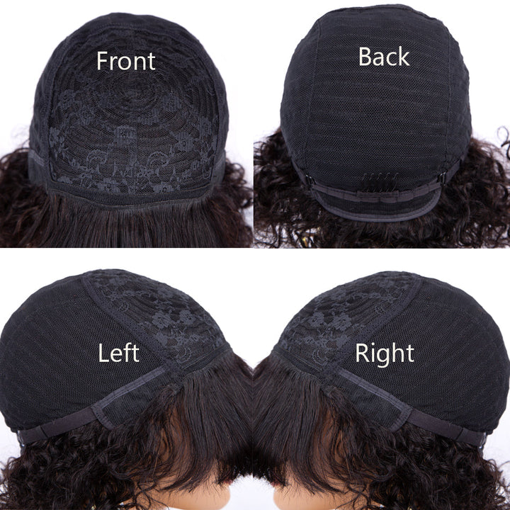 Bogo Sale: $99= 10" Bob Straight Wig With Bangs Natural Color + 10" Bob Straight Wig With Bangs Ombre Color