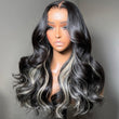 Funky Colored Wigs | Glueless 13x4/6x4.5 Money Piece Light Blonde Mix Black Body Wave Pre Cut HD Transaparent Lace Human Hair Wigs With Breathable Cap Highlights Air Wig-Geeta Hair