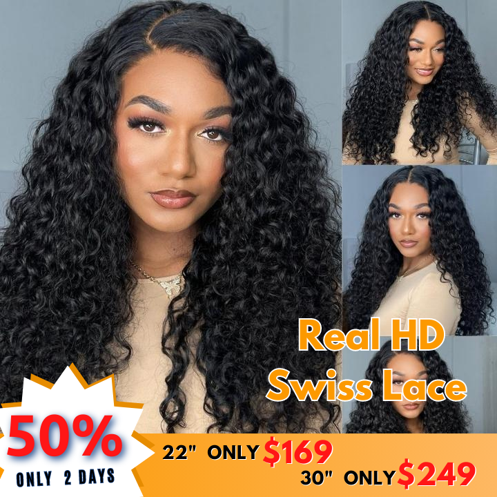 No Code 50% OFF Flash Sale: Glueless 6x4.5 Curly Pre Cut HD Transaparent Lace Human Hair Wigs-Only 2 Days