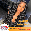 No Code 50% OFF Flash Sale: Glueless 6x4.5 Loose Deep Wave Pre Cut HD Transaparent Lace Human Hair Wigs-Only 2 Days