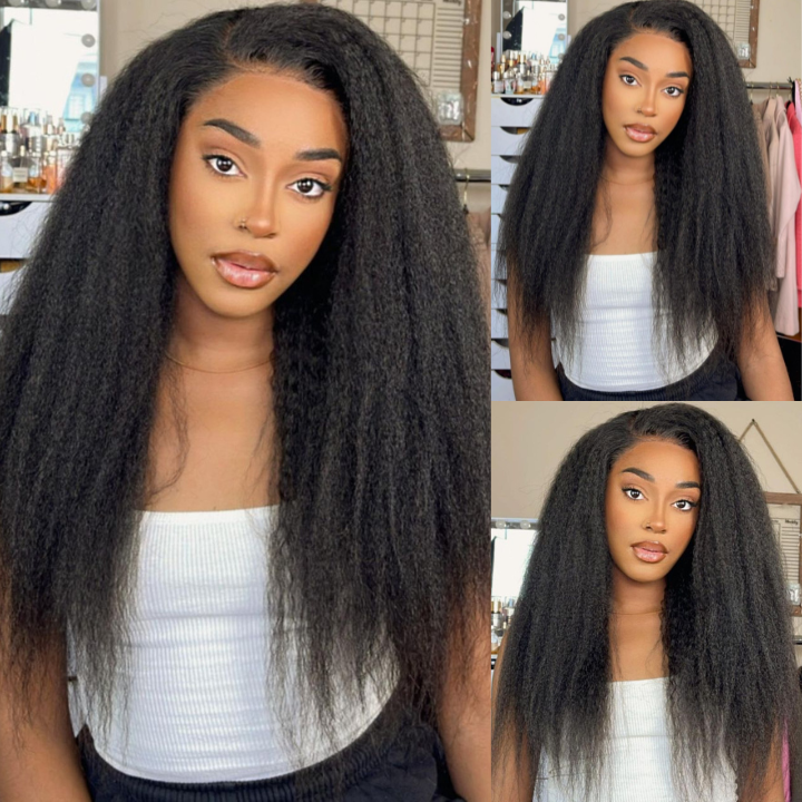 No Code 50% OFF Flash Sale: Glueless 6x4.5 Kinky Straight Pre Cut HD Transaparent Lace Human Hair Wigs-Only 2 Days