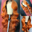 Over $101 Save $100: Orange Ginger Body Wave Wig With Black Roots -Spring 2023 Flash Sale