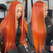Tax Return Sale Ginger Color With #613 Blonde Streaks Skunk Stripe Wig Straight Hair Colored Wig Tranparent Lace Frontal 100% Virgin Human Hair Wig-Geeta Hair