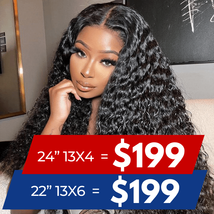 Over $101 Save $100: 13x4/13x6 Transparent Lace Front Deep Wave Human Hair Wigs-Flash Sale