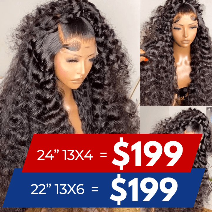 Over $101 Save $100: 13x6 Transparent Lace Front Loose Deep Wave Human Hair Wigs-Flash Sale