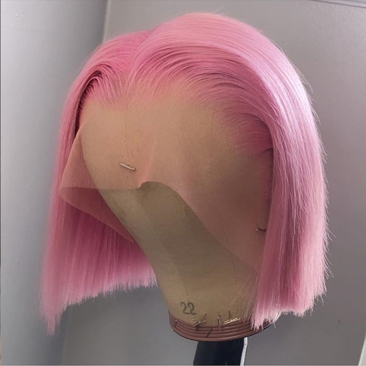 Tax Return Sale 613 Blonde/Pink 13x4 Short Bob Lace Front Wig Straight Hair Undetectable Lace Wig Pre Plucked With Baby Hair Natural Hairline Glueless Wig-Geeta Hair