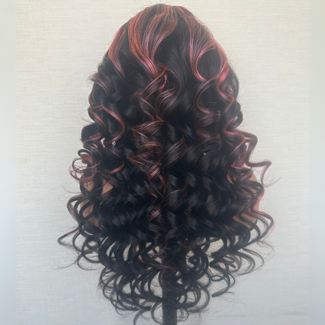 Pink Highlight Colored Lace Front Human Hair Wig Glueless Loose Wave Pre Plucked 13x4 HD Transparent Lace Frontal Wigs For Women