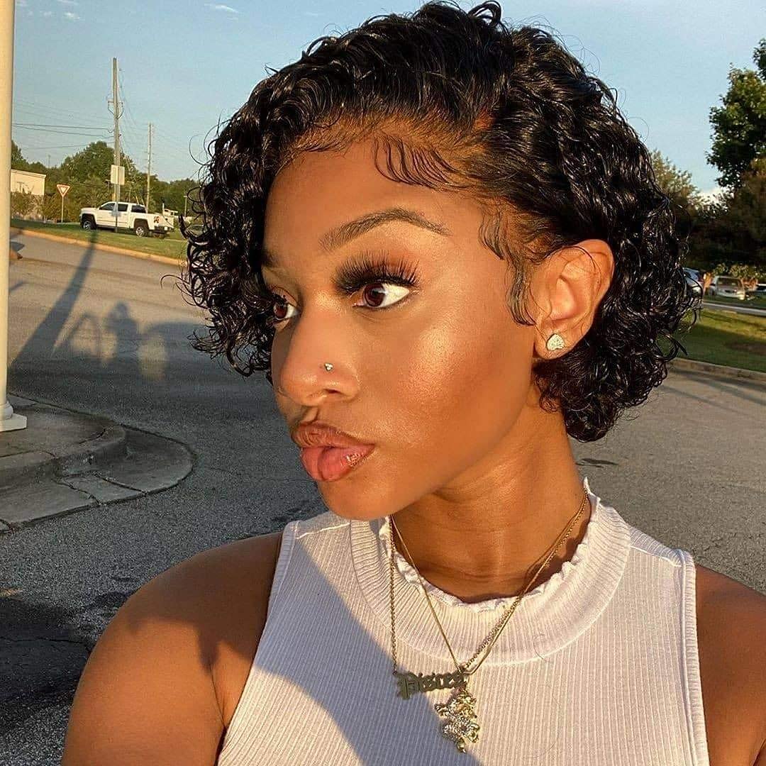Short Curly Wig Pixie Cut 13x4 HD Lace Front Pre Plucked Natural Hairline Glueless Lace Front Wigs-Geeta Hair