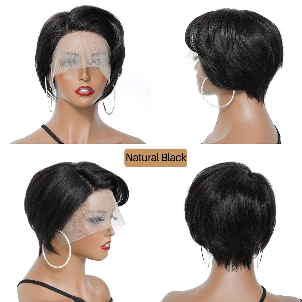 Straight Wig Pixie Cut 13x4 HD Lace Front 100% Virgin Human Hair Wig-Geeta Hair