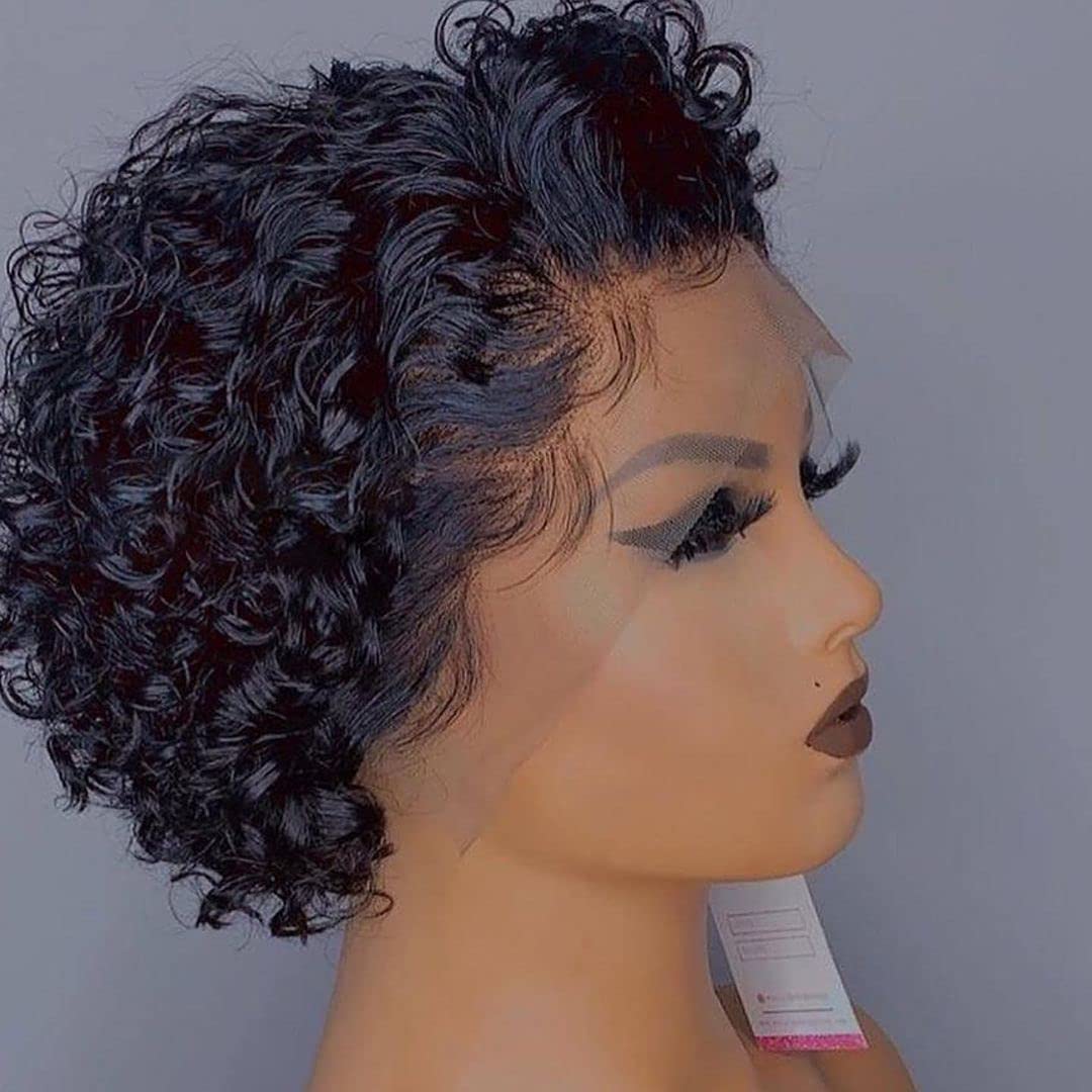 Short Curly Wig Pixie Cut 13x4 HD Lace Front Pre Plucked Natural Hairline Glueless Lace Front Wigs-Geeta Hair