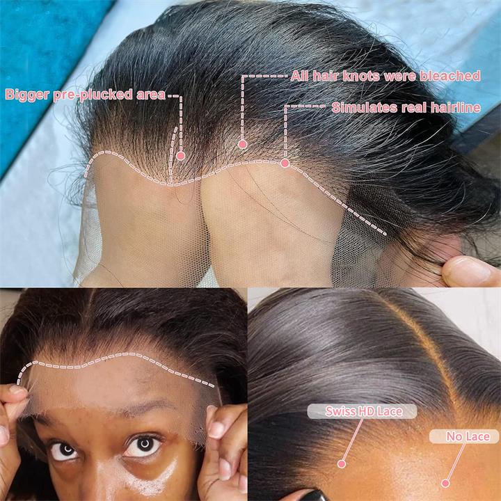 $199=30inch Pre Bleached 13x6 Straight Lace Front Wigs Human Hair 180% Density HD Transparent Glueless Wigs No Code Needed