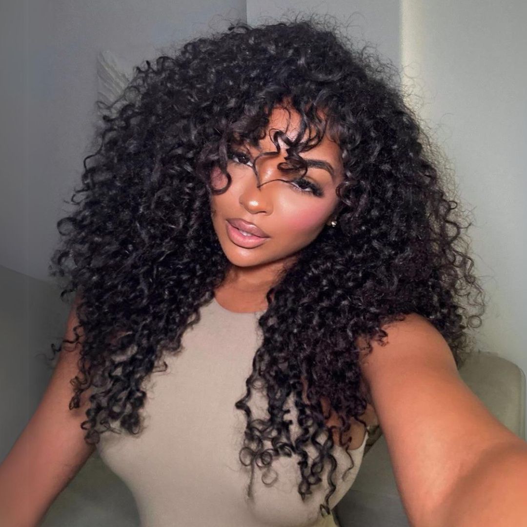 250% Density Spanish Curly Hair 13x4 HD Transparent Lace Front Wig Natural Human Hair Wig-Geeta Hair