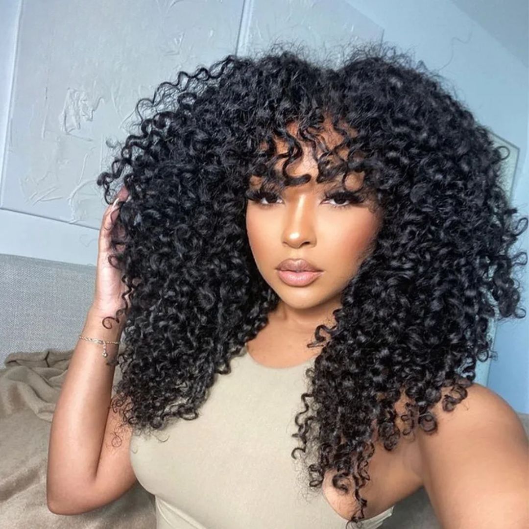 250% Density Spanish Curly Hair 13x4 HD Transparent Lace Front Wig Natural Human Hair Wig-Geeta Hair