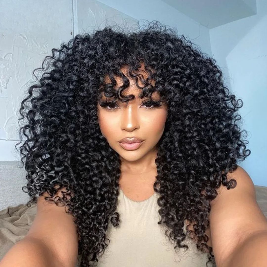250% Density Spanish Curly Hair 13x4 HD Transparent Lace Front Wig Natural Human Hair Wig-Geeta Hair