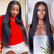 Pre Plucked Long Straight Hair Glueless 5x5 Transparent HD Lace Closure Wig Natural Black Human Hair Wig -Geeta Hair