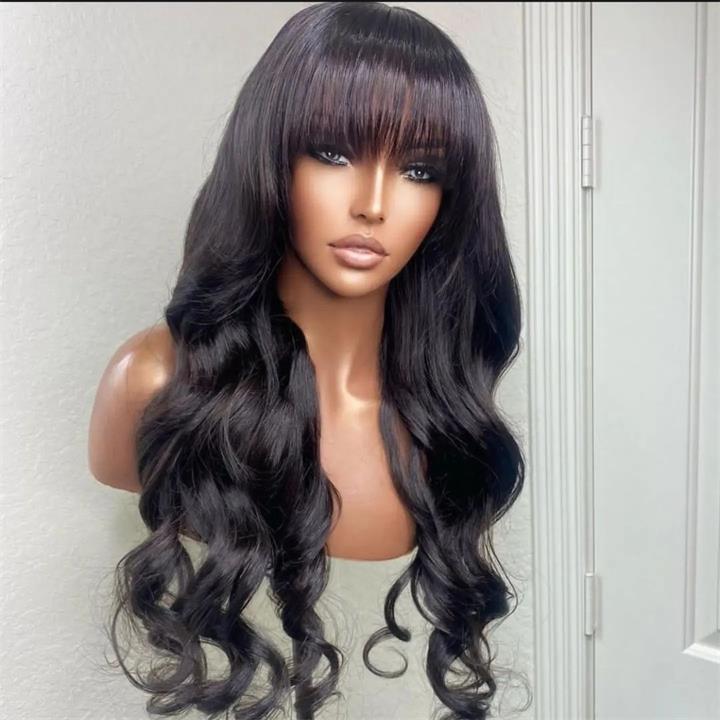 Put On&Go Body Wave Glueless 5x5 HD Lace Wig With bangs Easy to Wear Lace Human Hair Wigs-GeetaHair