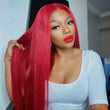 Red Straight 4x4/13x4 Lace Front Wig Colored HD Transparent Lace Human Hair Wigs-Geeta Hair