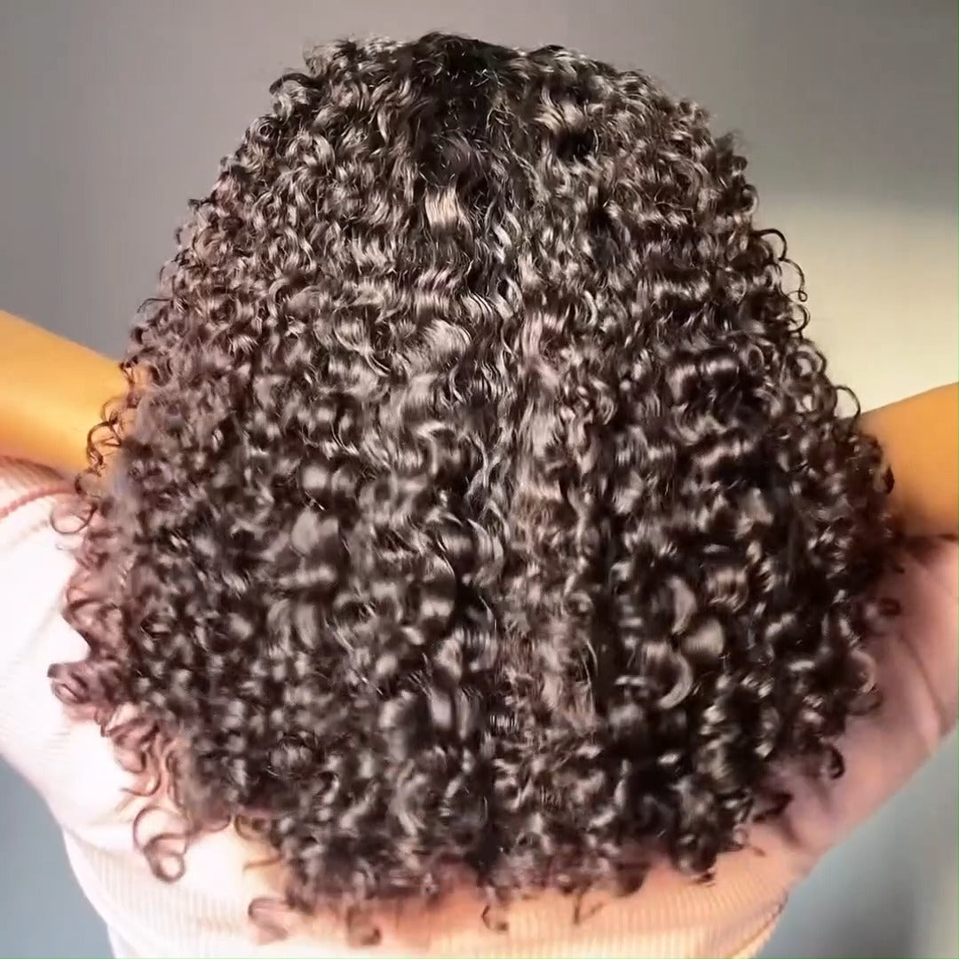 Short Bob Glueless Wigs Fluffy Culry 13x4 Lace Front Human Hair Wig Pre Plucked 250% Density No Code Needed