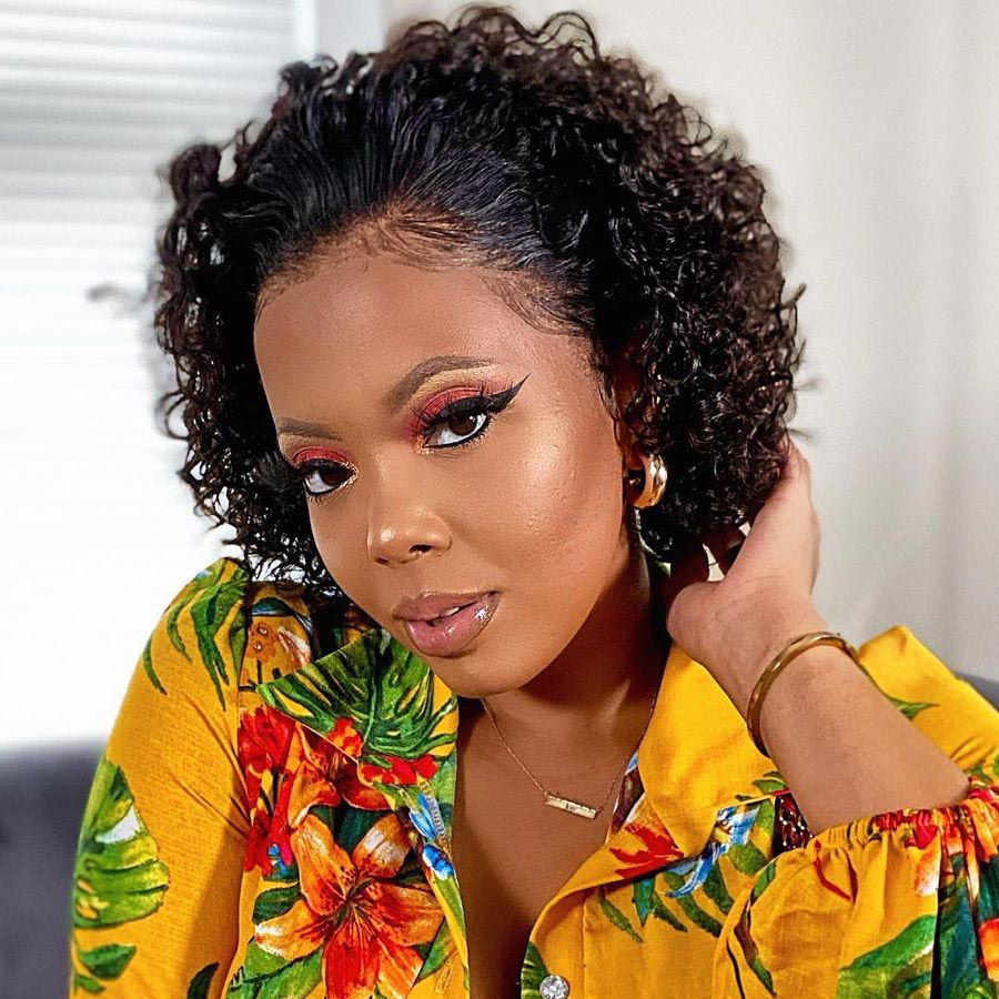 Short Curly Wig Pixie Cut 13x4 HD Lace Front Pre Plucked Natural Hairline Glueless Lace Front Wigs-Geeta Hair