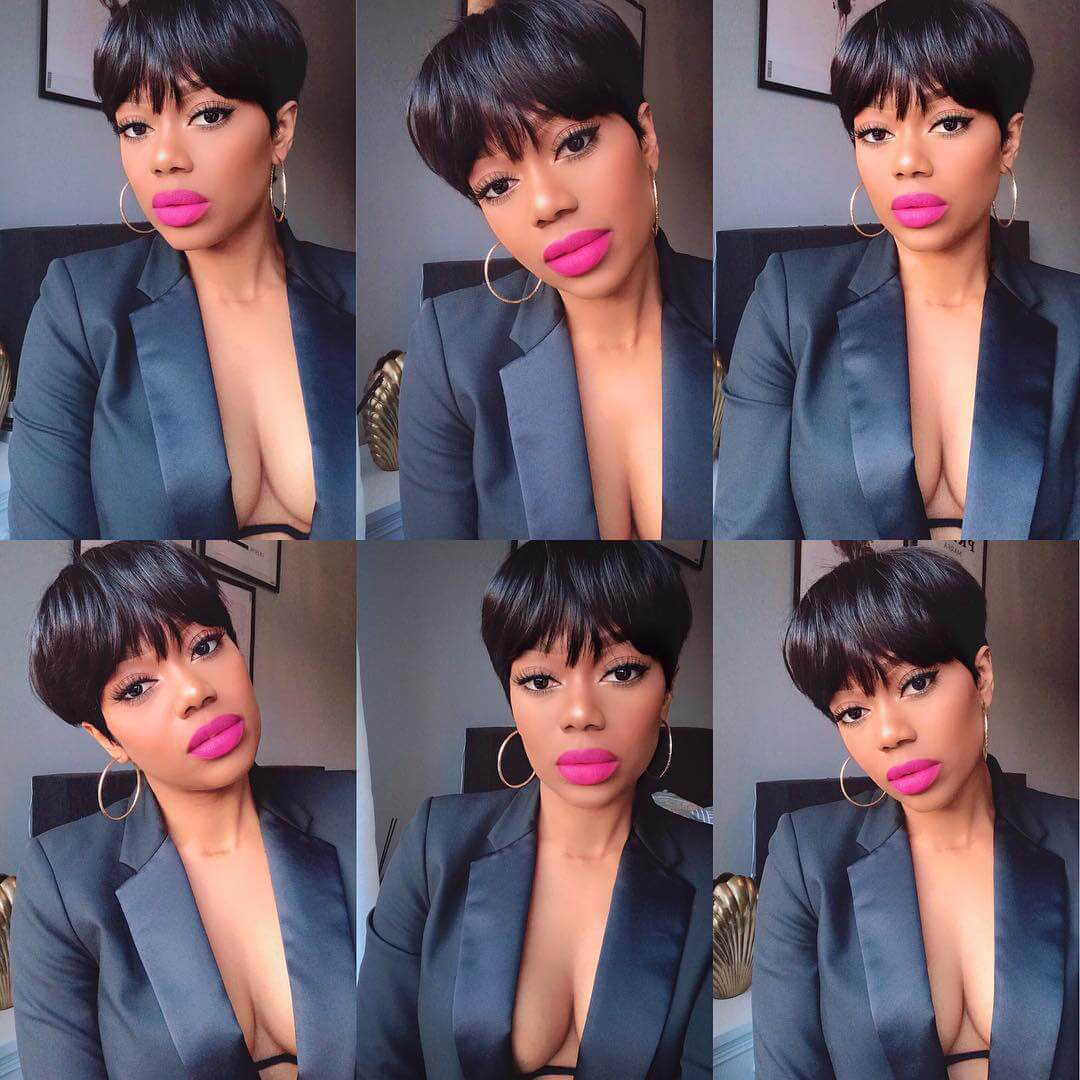 Short Pixie Cut Wig Straight Hair With Bangs 100% Human Virgin Hair Wig -Geetahair