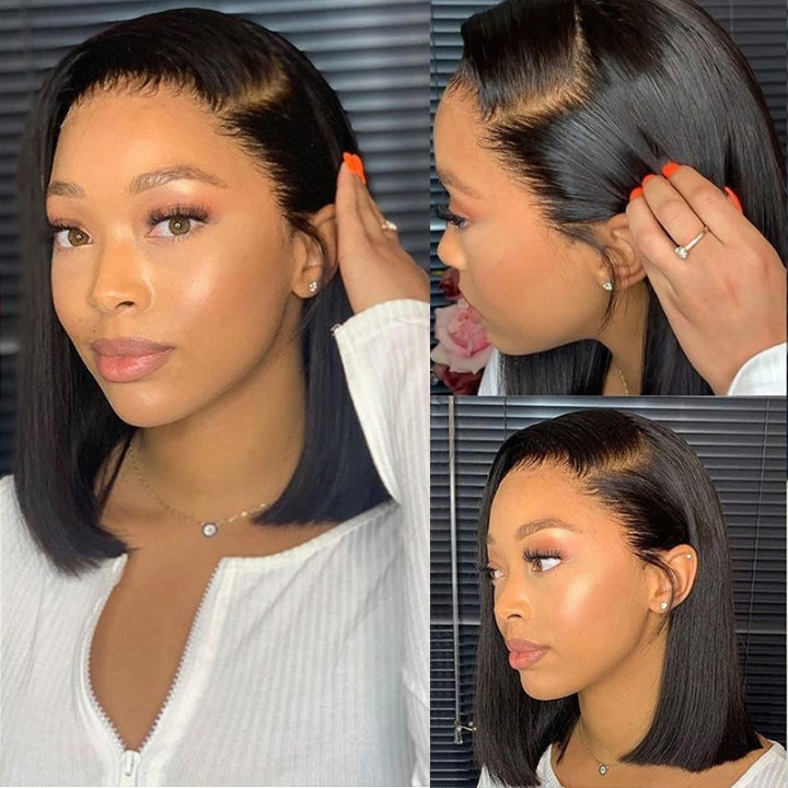 Straight Pre Plucked 4x4/13x4 HD Lace Shoulder Length Human Hair Bob Wigs-Geeta Hair