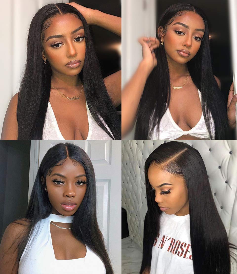GeetaHair Long Straight Hair 3 Bundles With 4x4 Lace Closure 100% Virgin Human Hair