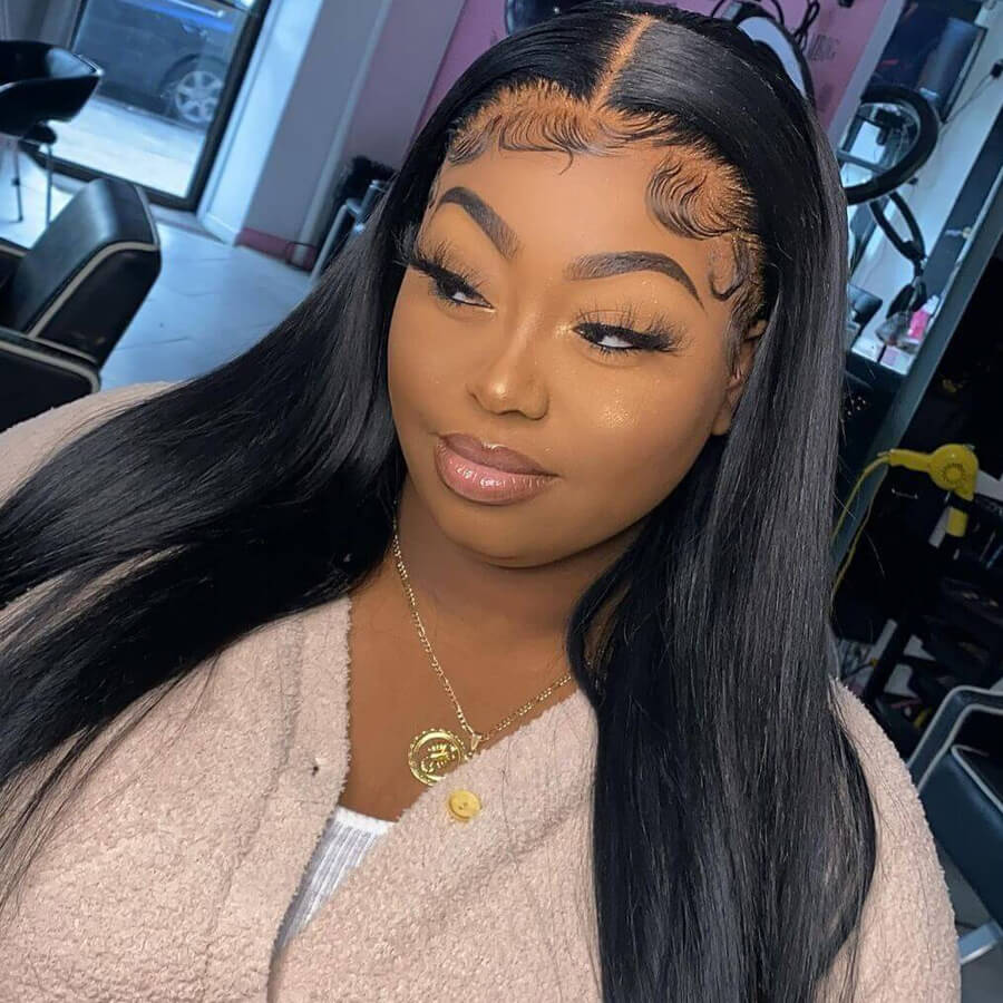 Straight Hair 13x4/13x4x1 HD Lace Front Wig Natural Color Pre Plucked With Baby Hair 100%  Real Human Hair Wig-Geeta Hair