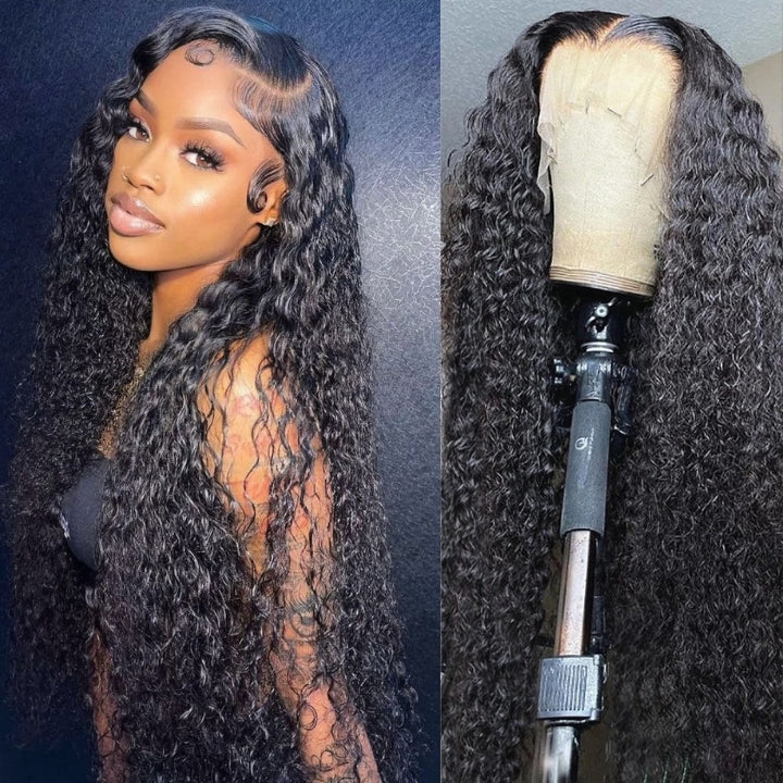 40 Inch Long Black Hair Water Wave HD Lace Front Wig Super Long Length Human Hair Wigs For Women