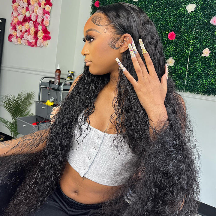 40 Inch Long Black Hair Curly HD Lace Front Wig Super Long Length Human Hair Wigs For Women