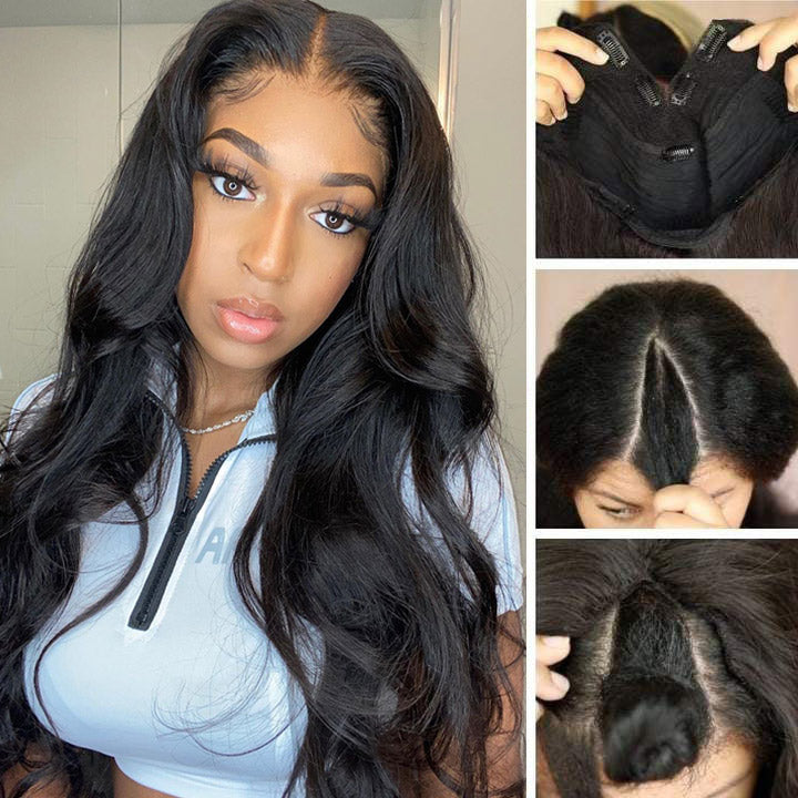 Thin V Part Wig Body Wave Human Hair Wigs That Is Beginner-friendly-Geeta Hair