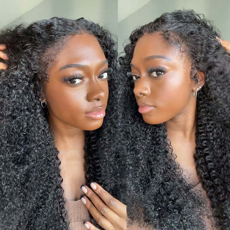 Type 4C Kinky Hairline Kinky Curly 13x4 Undetectable Lace Front Wig With Kinky Baby Hairline-Geeta Hair