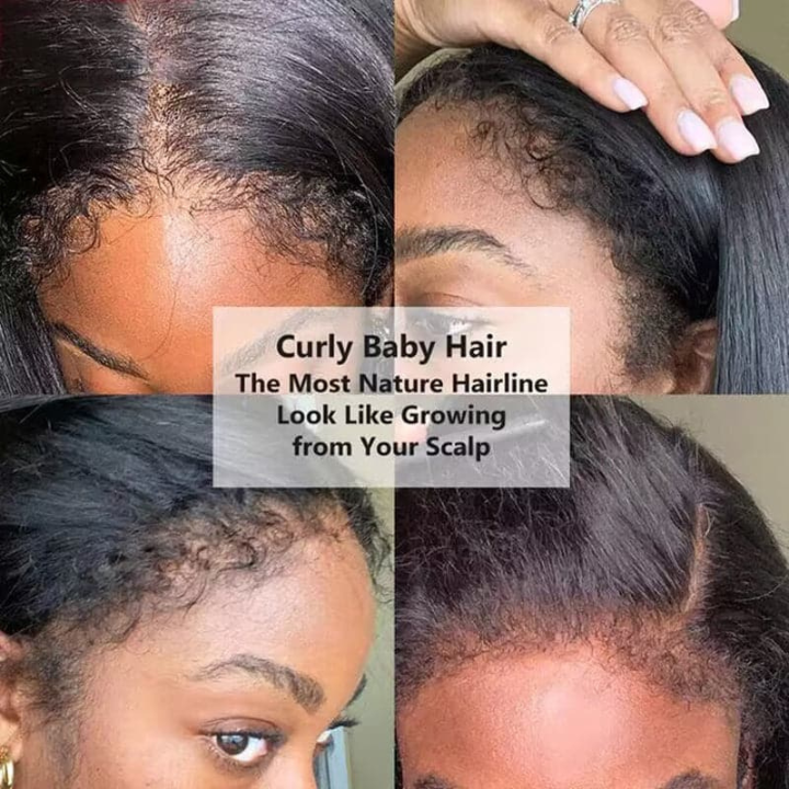 Afro Kinky Curly Type 4C Hairline Kinky Edge 13x4 HD Lace Front Wig 250% Density-Geeta Hair