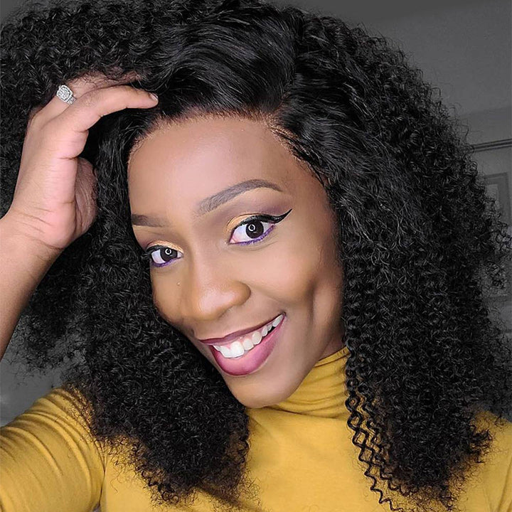 Geetahair Upgrade HD Lace Kinky Curly Wig Undetectable Invisible Lace Human Hair Wigs With Baby Hair