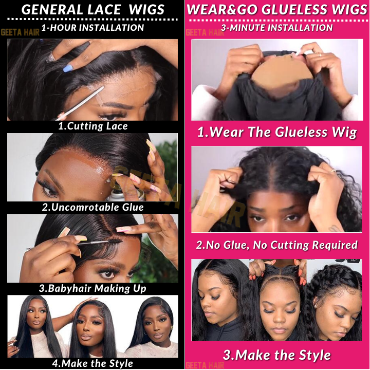 Put On&Go Light Brown With Blonde Straight Glueless 5x5 HD Lace Wig With bangs Highlight Colored Easy to Wear Human Hair Wigs-Geeta Hair