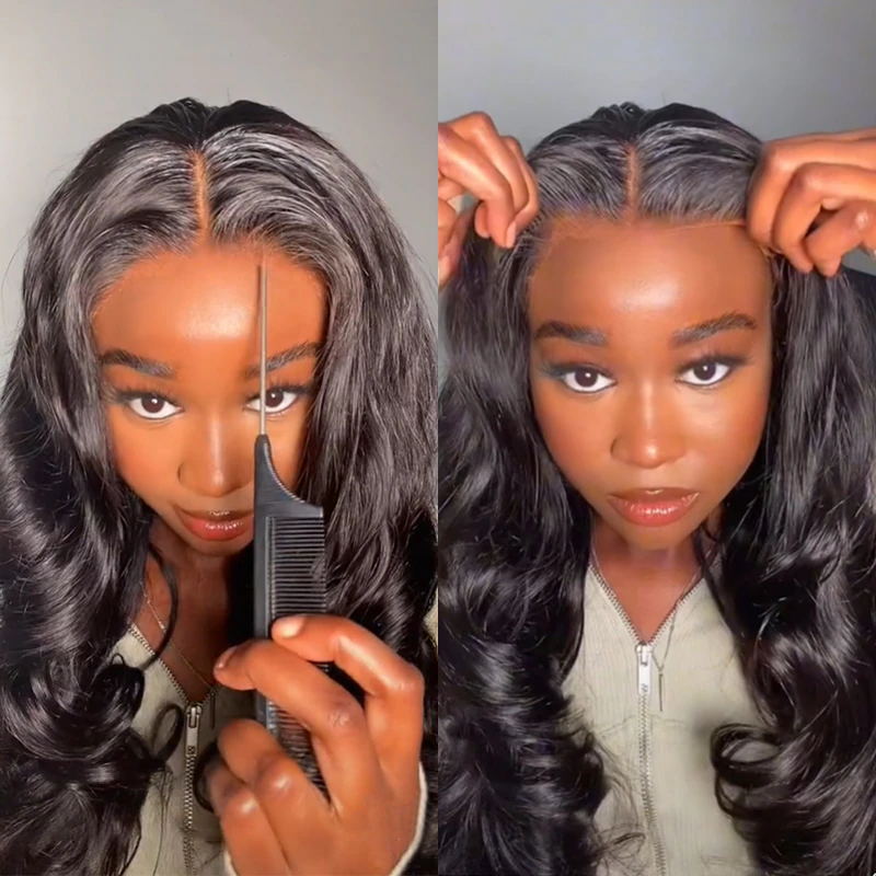Wear Go Glueless Body Wave Pre Cut HD Transaparent Lace 100% Virgin Human Hair Wigs Wear & Go Pre Plucked Hairline Air Cap Wig-Geeta Hair