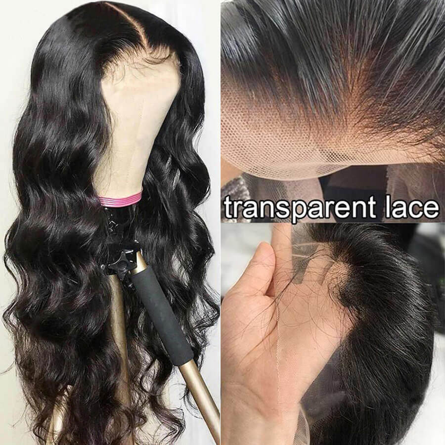 Brazilian Hair Body Wave T Part Lace Wig 100% Virgin Human Hair Natural Color With Baby Hair-Geeta Hair