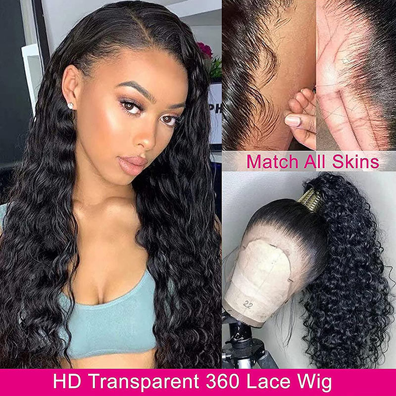 Valentine's Day Flash Sale: 360 HD Lace Water Wave Human Hair Wig, 48hrs Only